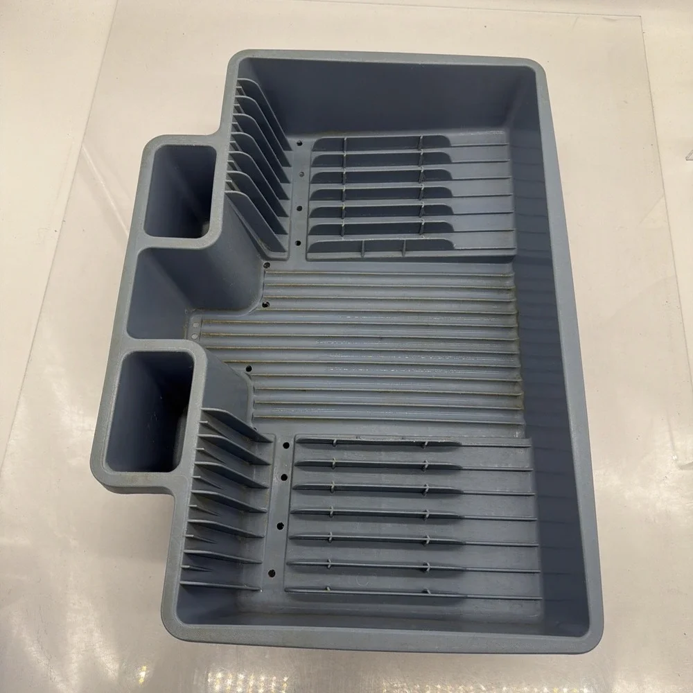 Vtg Rubbermaid 6054 Space Saver Drainer Dish Dry Rack Plastic Blue Used